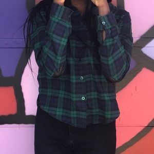 Green flannel shirt